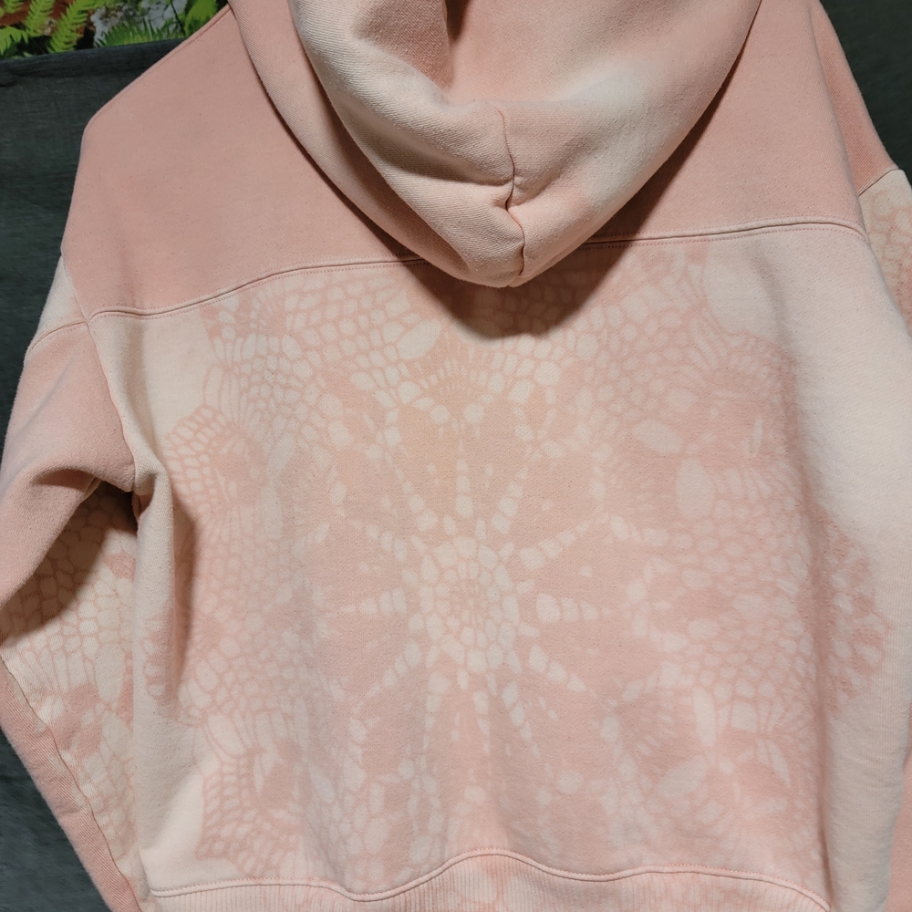 Women's Pink Lace Pattern Hoodie